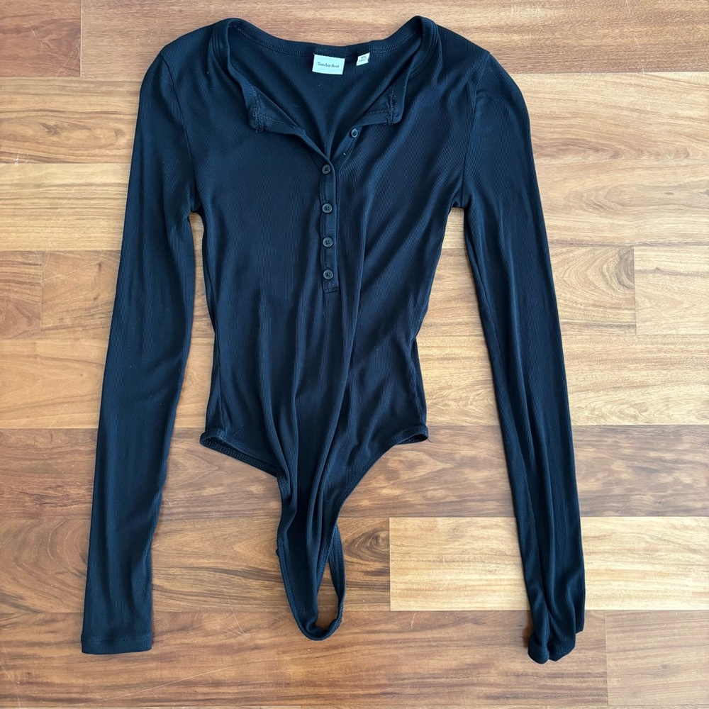 Aritzia Black Long Sleeve Bodysuit